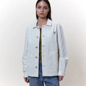 VESTE WORKER TOILE ECRU