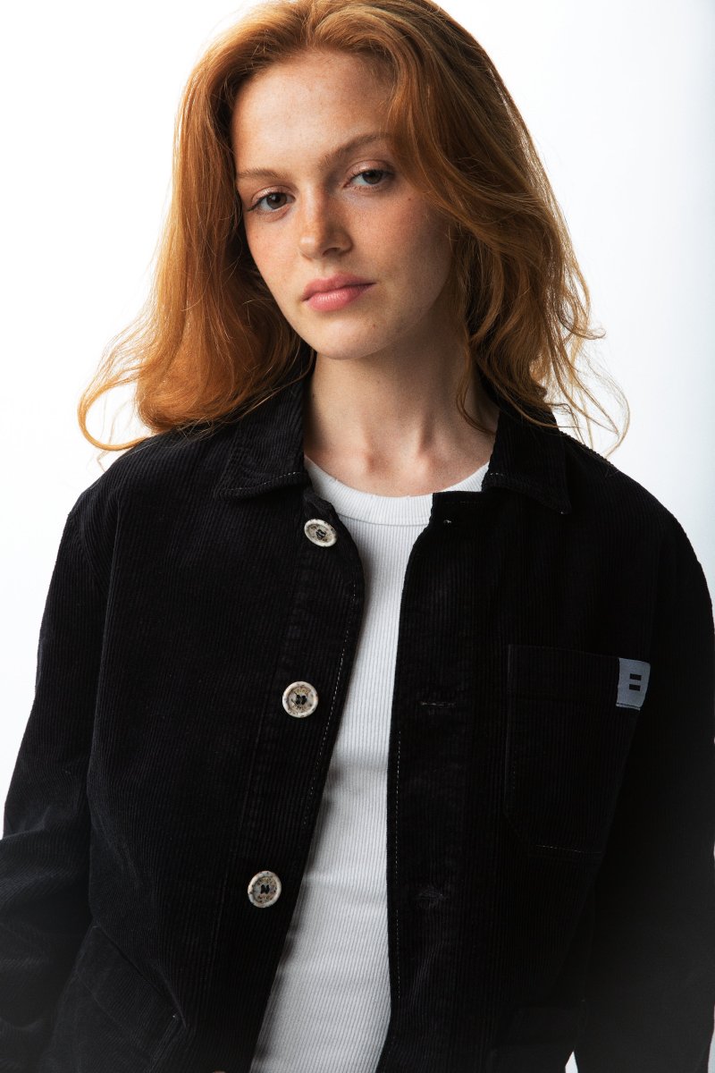 VESTE WORKER CÔTELÉ NOIRE – Image 2