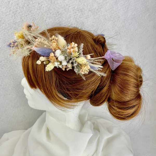 Couronne Bohème Palm nuances abricot milka - Accessoire mariage – Image 2