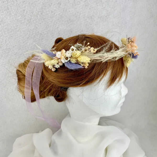 Couronne Bohème Palm nuances abricot milka - Accessoire mariage – Image 3