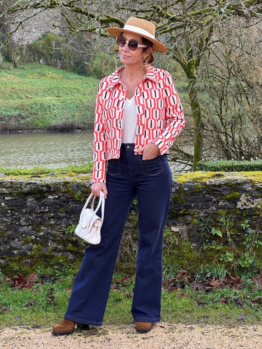 Veste SEVENTIES n°184 orange Hippocampe – Image 2