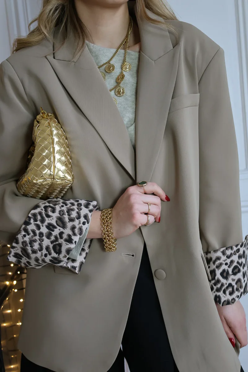 Veste de tailleur à revers léopard – Image 8