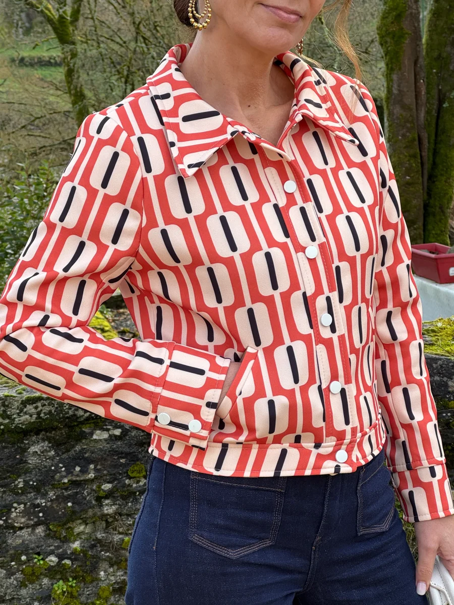 Veste SEVENTIES n°184 orange Hippocampe – Image 8