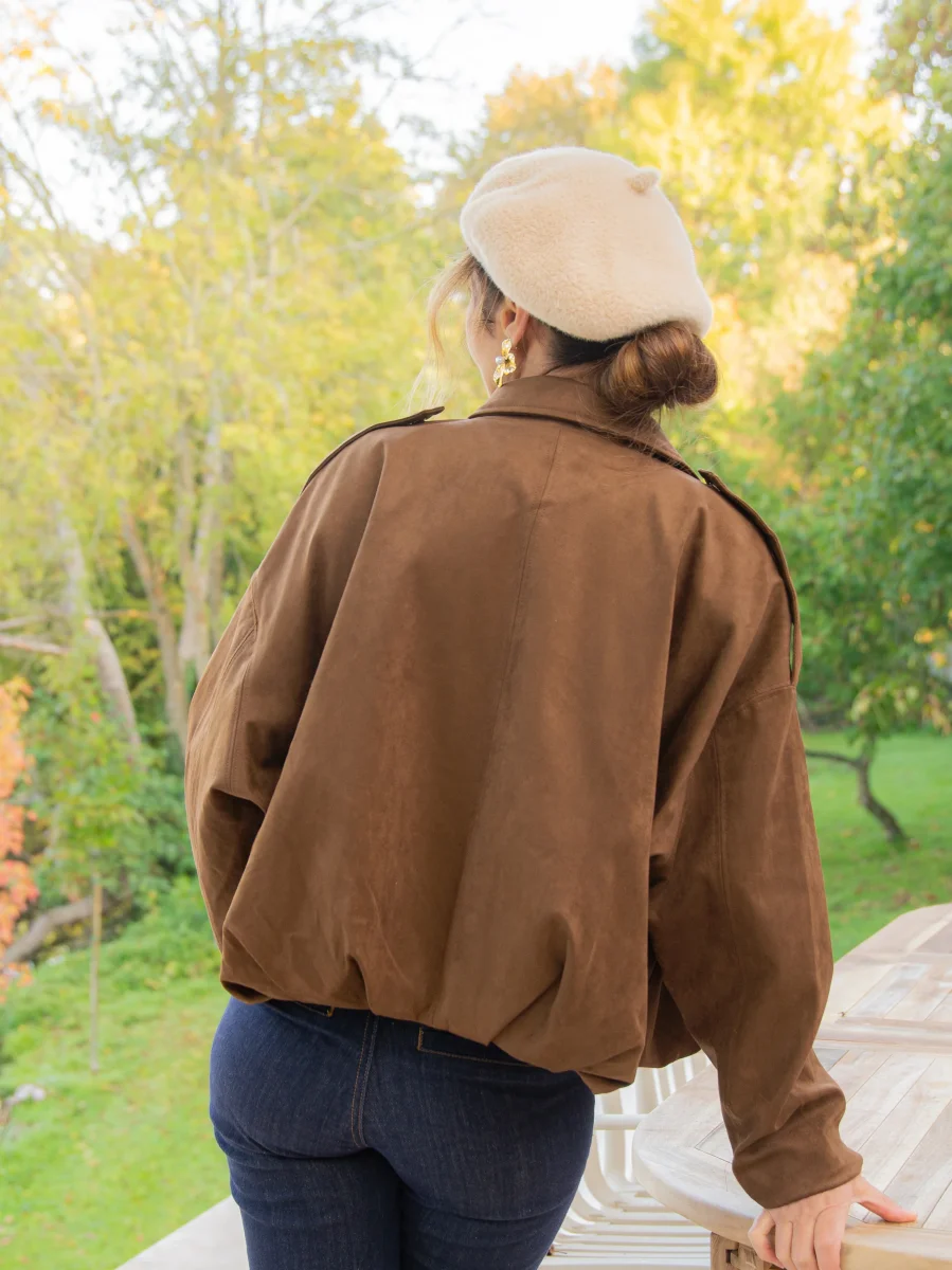 Veste chocolat effet suédine LUDIVINE – Image 7