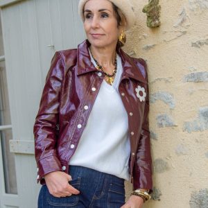 Veste vinyle aubergine DAISY Hippocampe