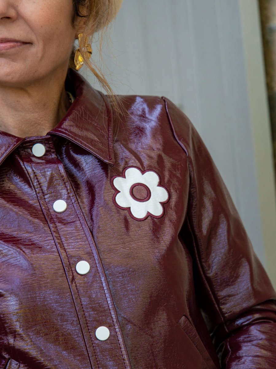 Veste vinyle aubergine DAISY Hippocampe – Image 6