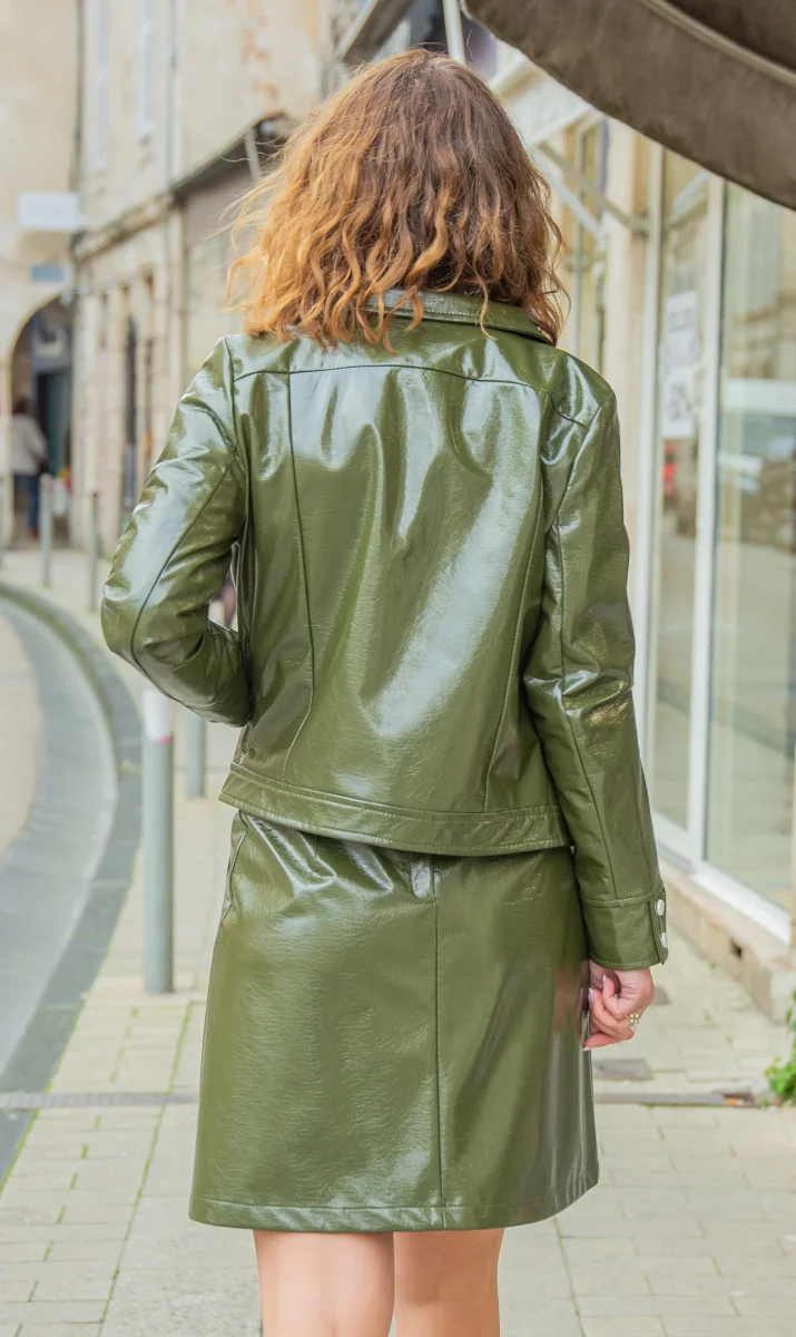 Veste vinyle kaki DAISY Hippocampe – Image 5