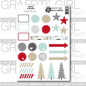 Die-cut étiquettes Noël givré