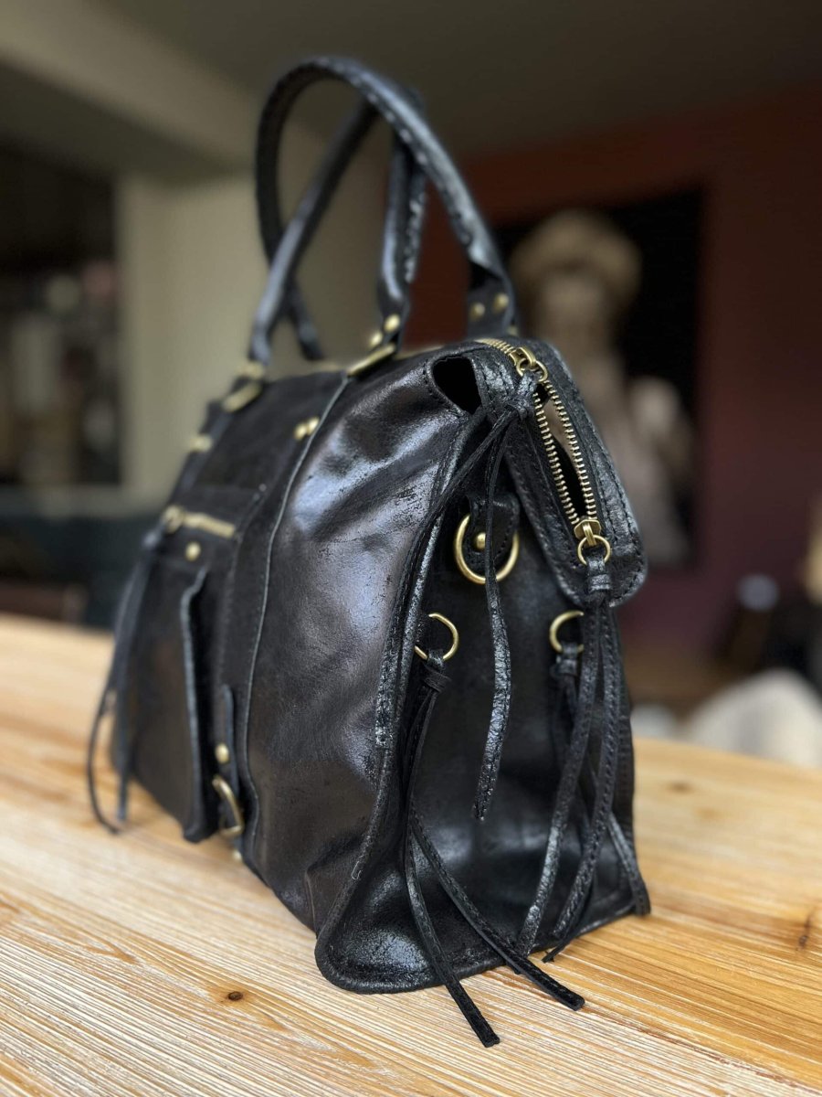 Grand sac MIA noir usé – Image 4