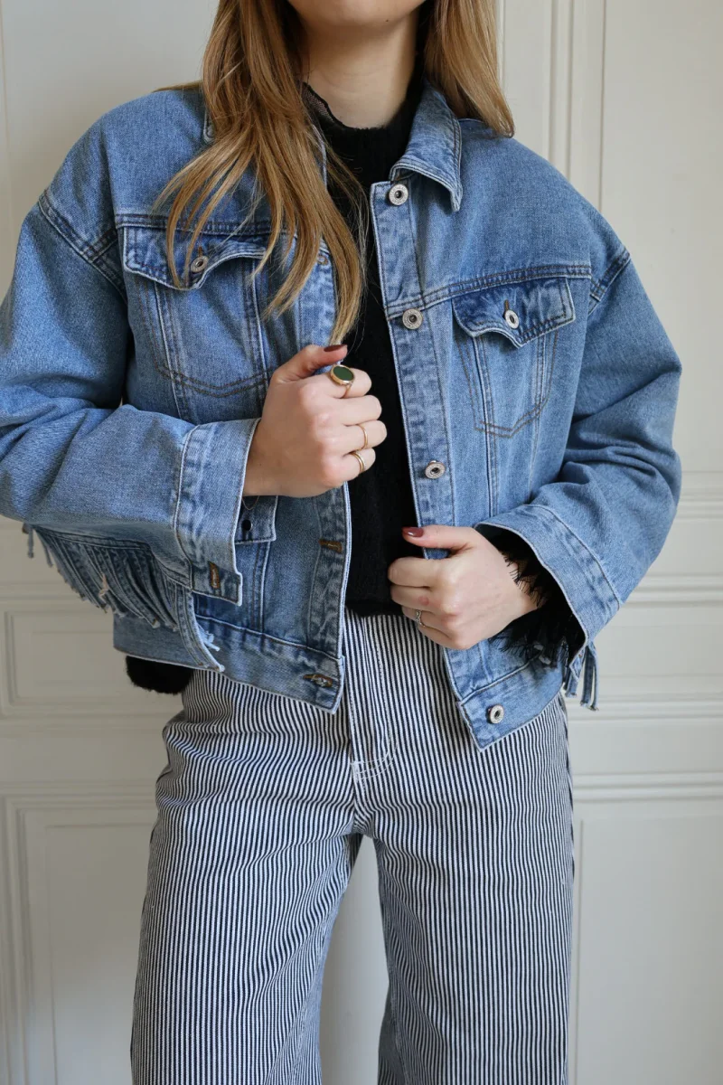 veste en jeans à franges – Image 5