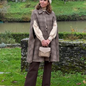 Cape Prestige Carreaux écossais chocolat camel hippocampe