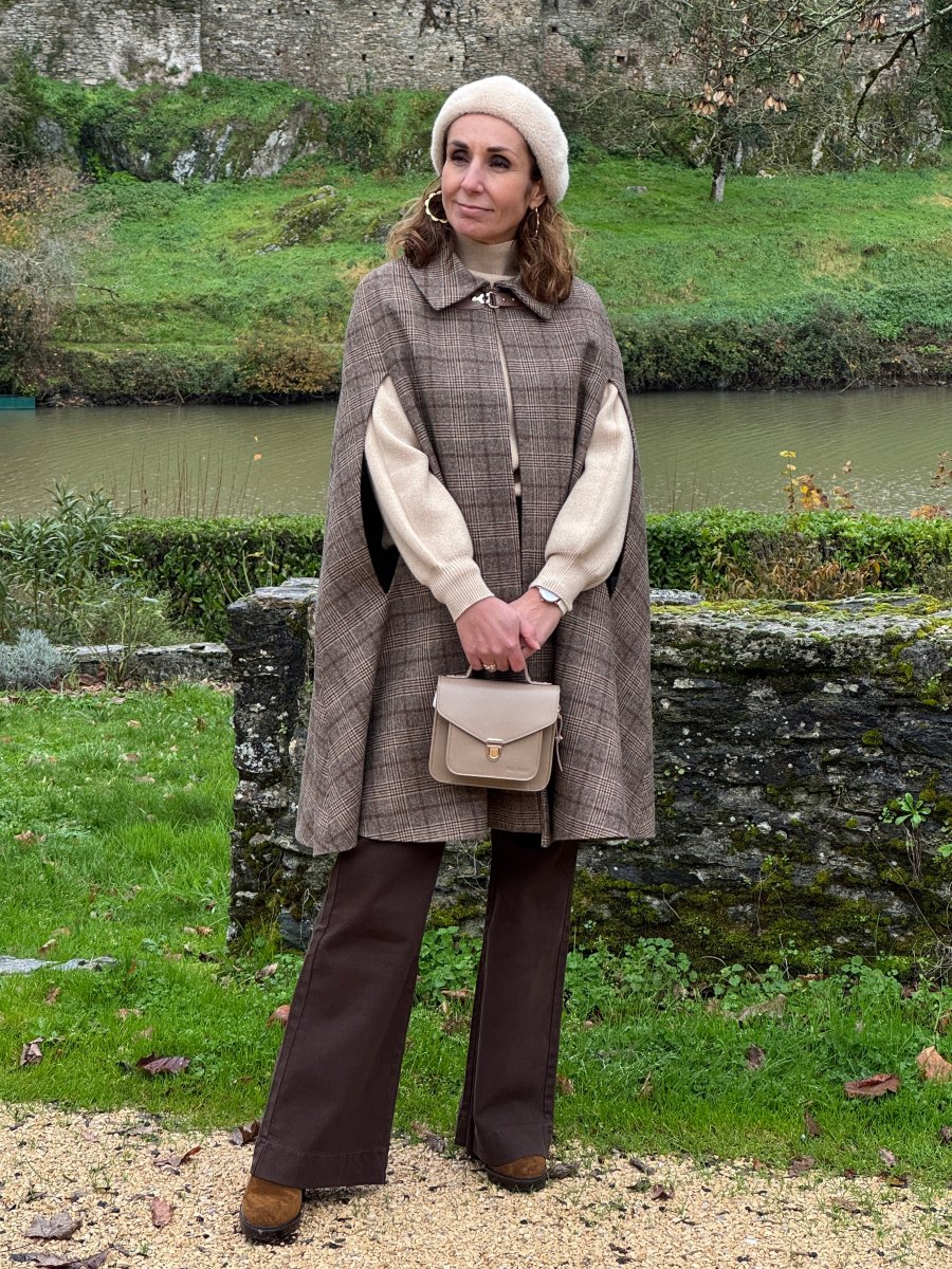 Cape Prestige Carreaux écossais chocolat camel hippocampe