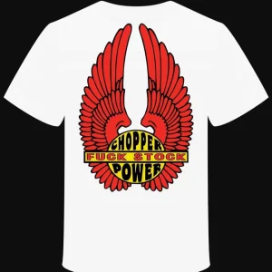 T-Shirt "Chopper Power Fuck Stock" BIKE VINTAGE DESIGN OLD LOGO