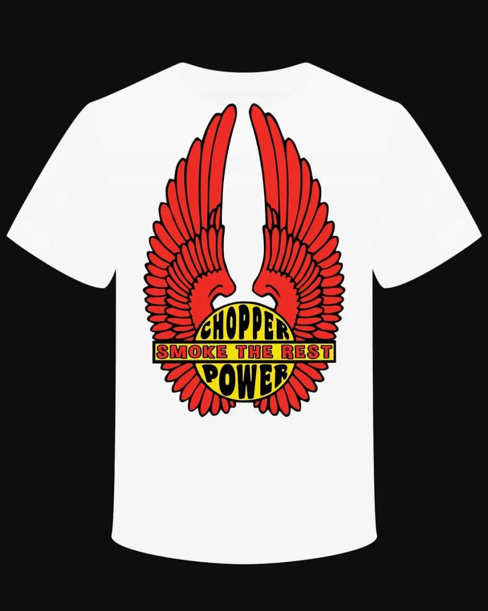 T-Shirt "Chopper Power Smoke the Rest" BIKE MOTO OLD VINTAGE DESIGN LOGO