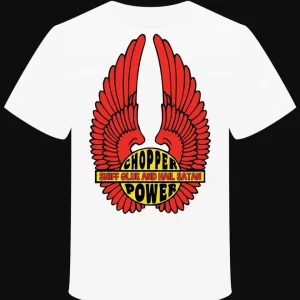 T-Shirt "Chopper Power Sniff Glue and Hail Satan" BIKE MOTO OLD VINTAGE DESIGN LOGO
