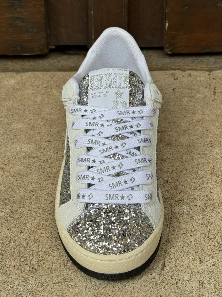 Basket cuir argent paillettes étoile blanche JULY D125 A Semerdjian – Image 5