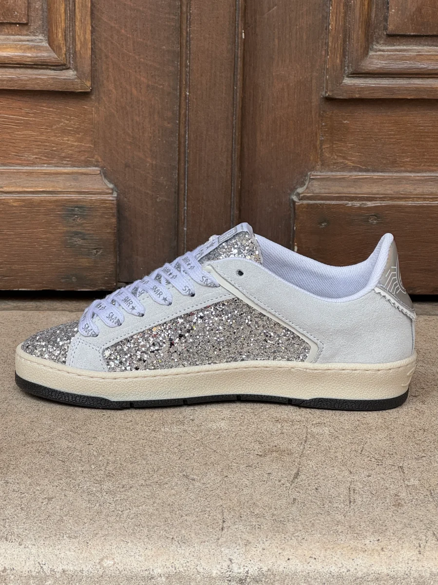 Basket cuir argent paillettes étoile blanche JULY D125 A Semerdjian – Image 6
