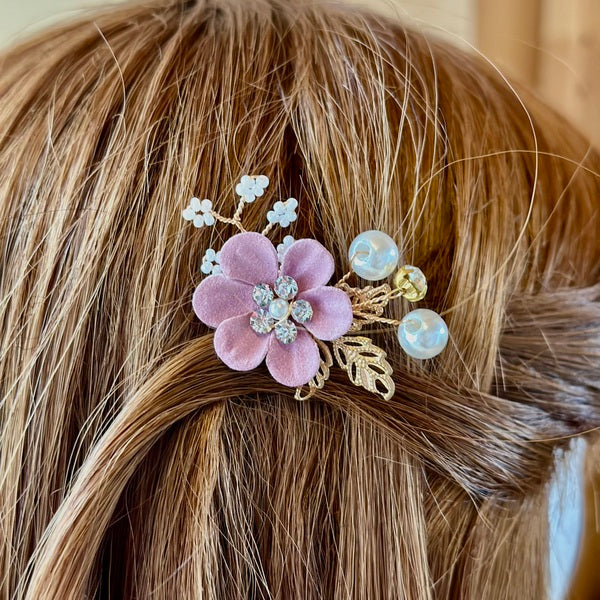 Accessoires, Barrettes cheveux, Cherry rose, Femme, Fille, Coiffure, Mariages et FĂȘtes â Image 3