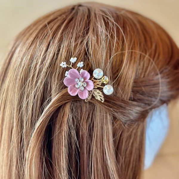 Accessoires, Barrettes cheveux, Cherry rose, Femme, Fille, Coiffure, Mariages et FĂȘtes â Image 4