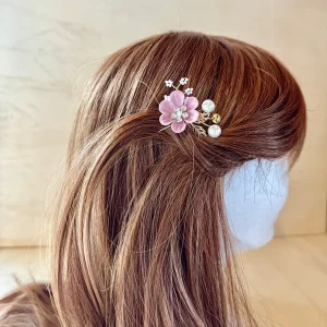 Accessoires, Barrettes cheveux, Cherry rose, Femme, Fille, Coiffure, Mariages et Fêtes