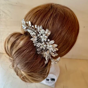 Tiare cheveux, Strass et Perles nacrées, Mariages et Fêtes