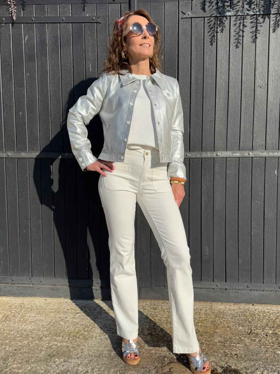 Veste vinyle argent DAISY Hippocampe – Image 4