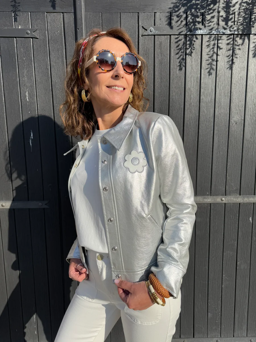Veste vinyle argent DAISY Hippocampe – Image 5
