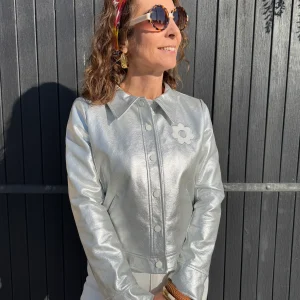 Veste vinyle argent DAISY Hippocampe
