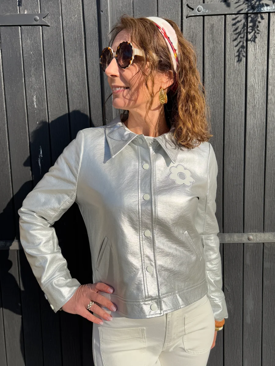 Veste vinyle argent DAISY Hippocampe – Image 7