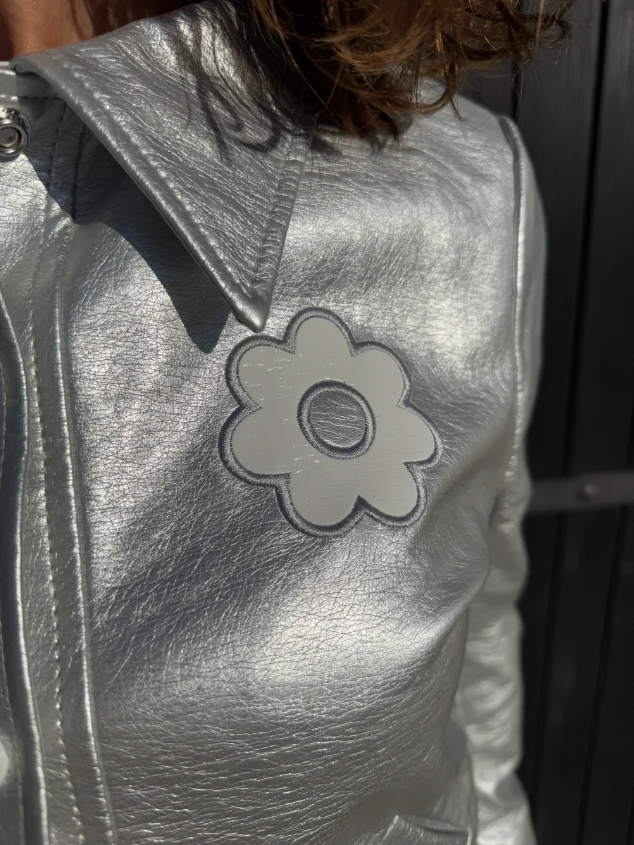 Veste vinyle argent DAISY Hippocampe – Image 8