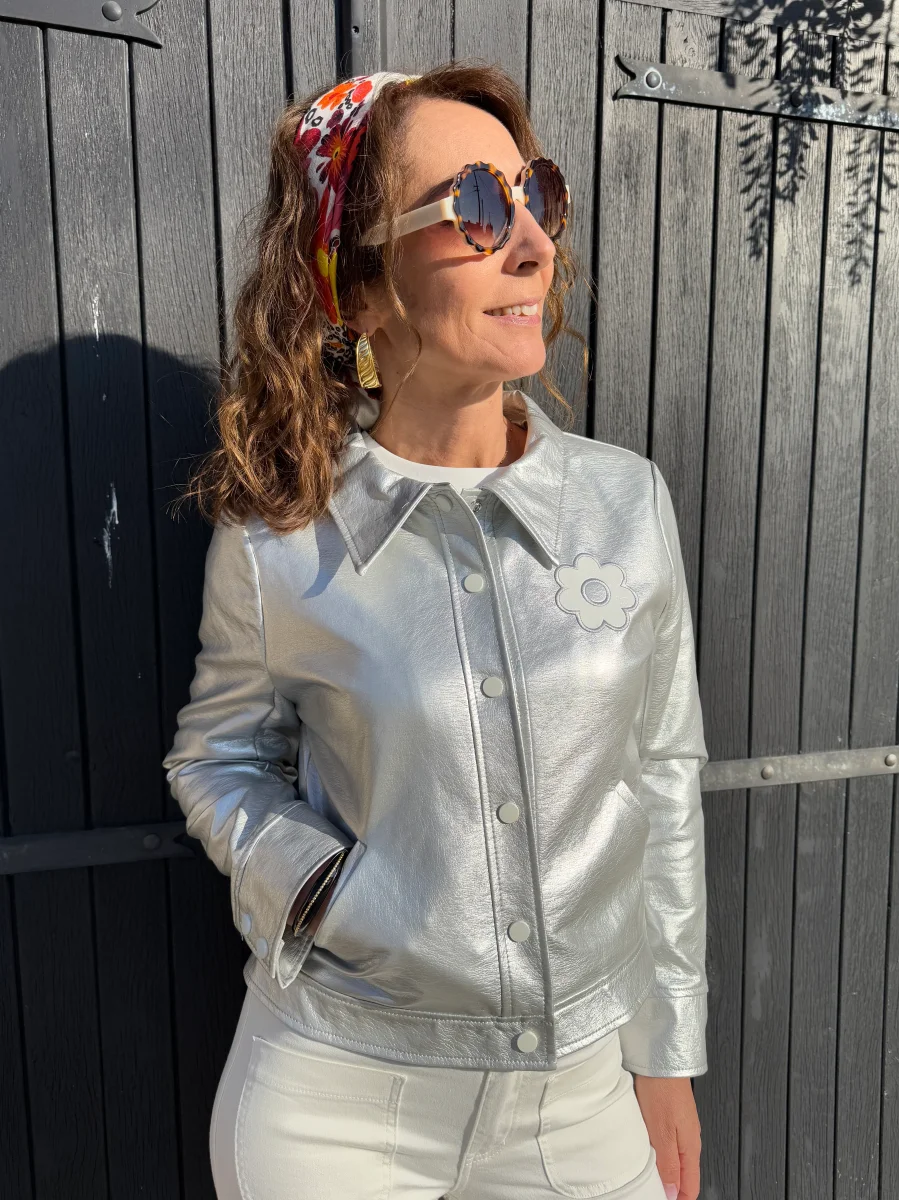 Veste vinyle argent DAISY Hippocampe – Image 9