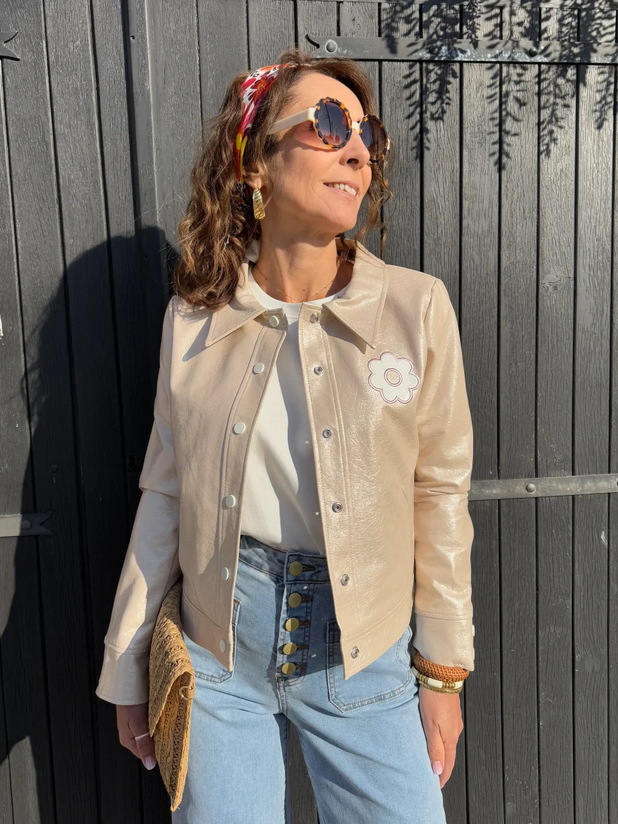 Veste vinyle ivoire DAISY Hippocampe – Image 3