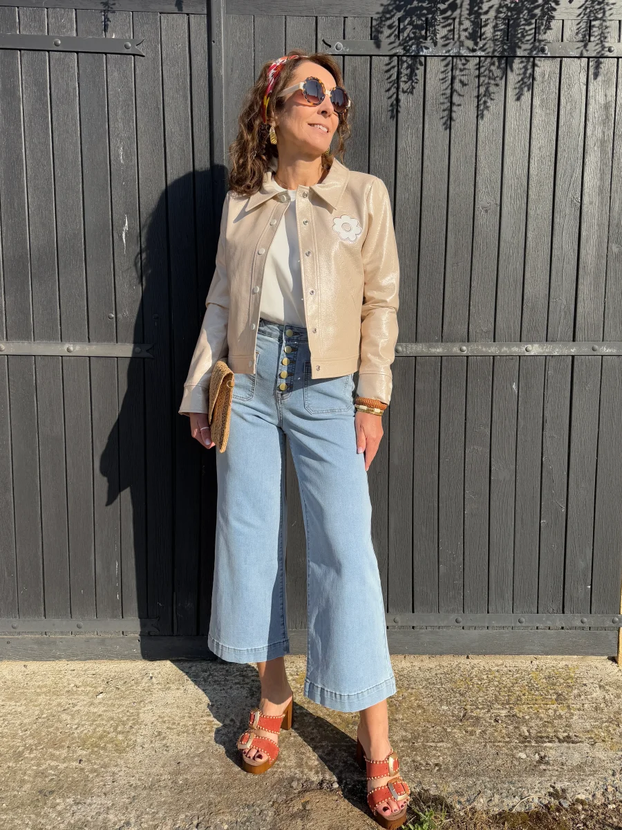 Veste vinyle ivoire DAISY Hippocampe – Image 2