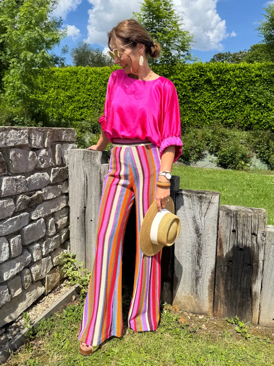 Top en satin fuchsia oversize RITA – Image 3