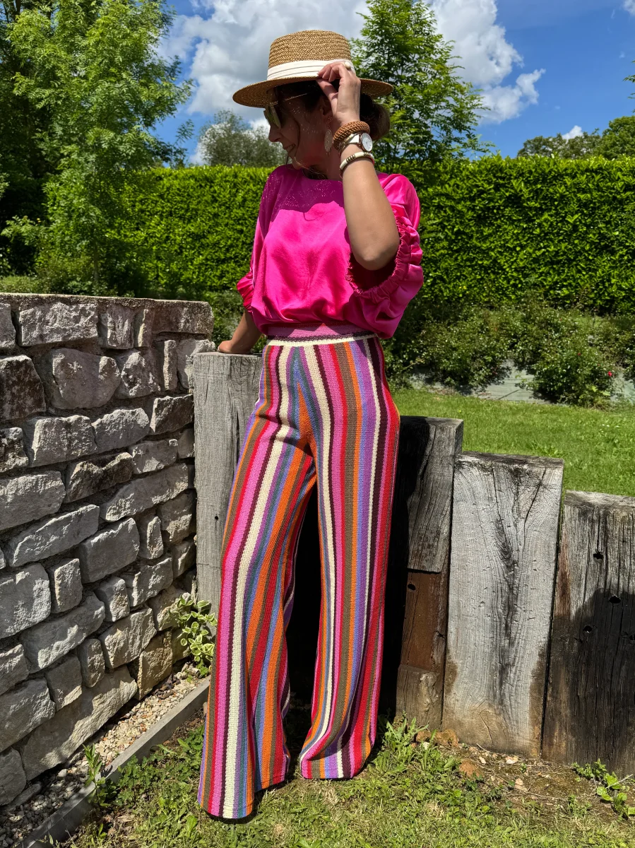 Top en satin fuchsia oversize RITA – Image 4