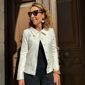 Veste tweed DAISY blanche Hippocampe