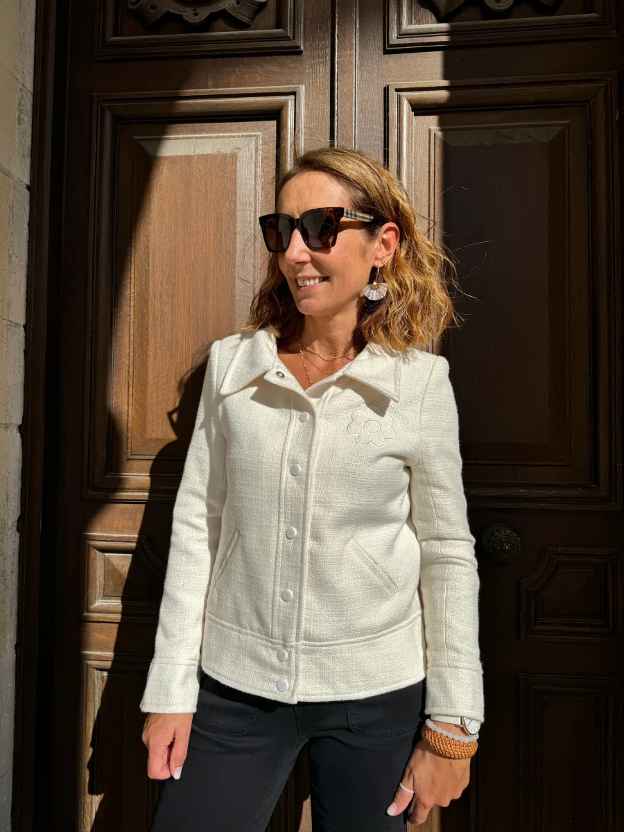 Veste tweed DAISY blanche Hippocampe – Image 5