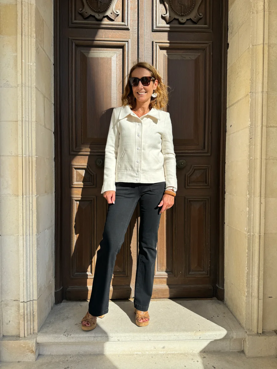 Veste tweed DAISY blanche Hippocampe – Image 6