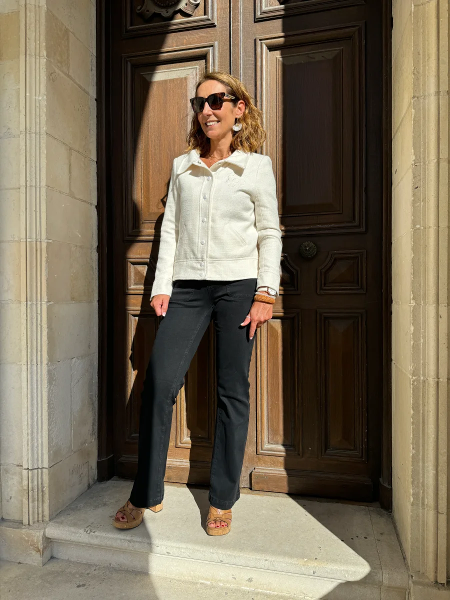 Veste tweed DAISY blanche Hippocampe – Image 7