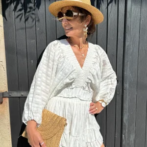 Top blanc doré ANITA