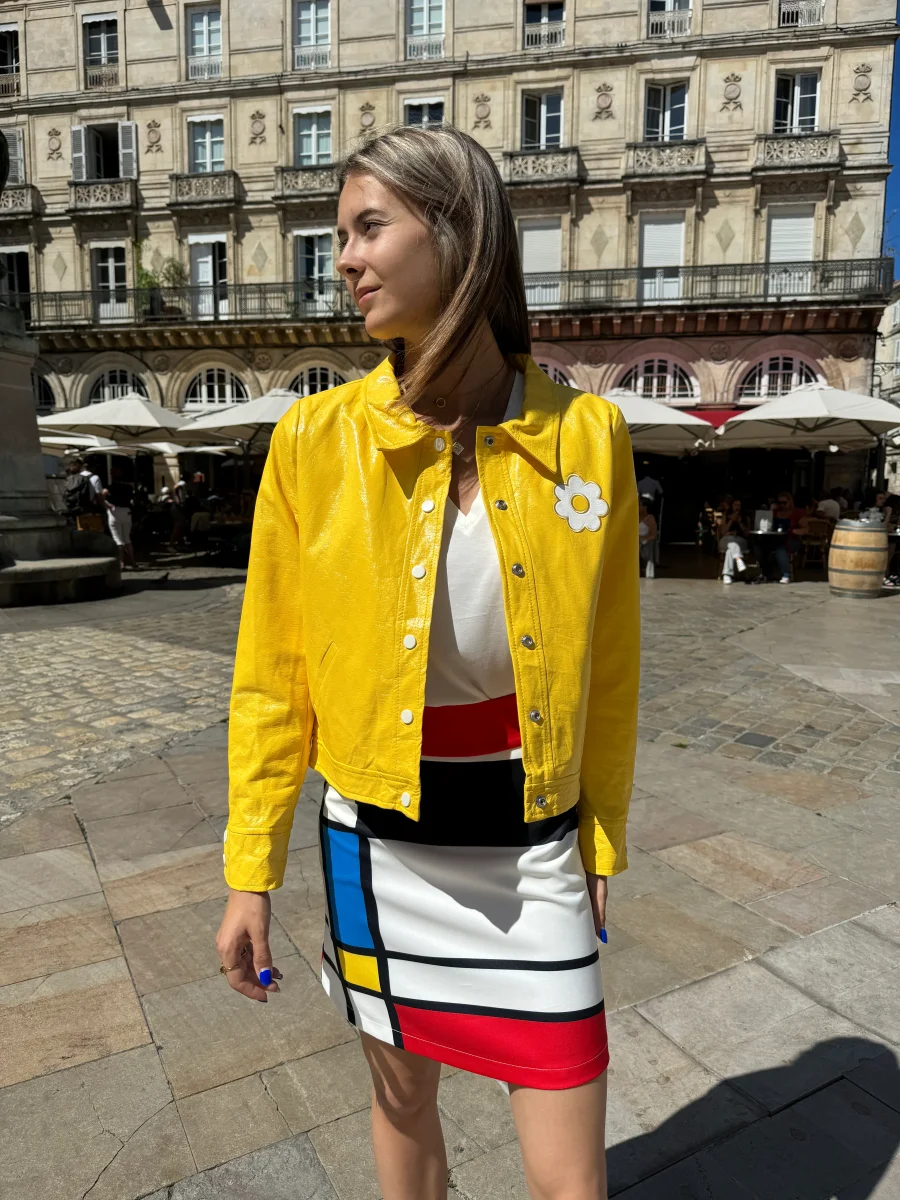 Veste vinyle citron DAISY Hippocampe – Image 4