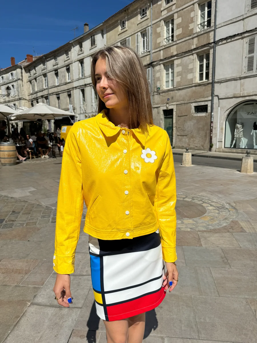 Veste vinyle citron DAISY Hippocampe – Image 3