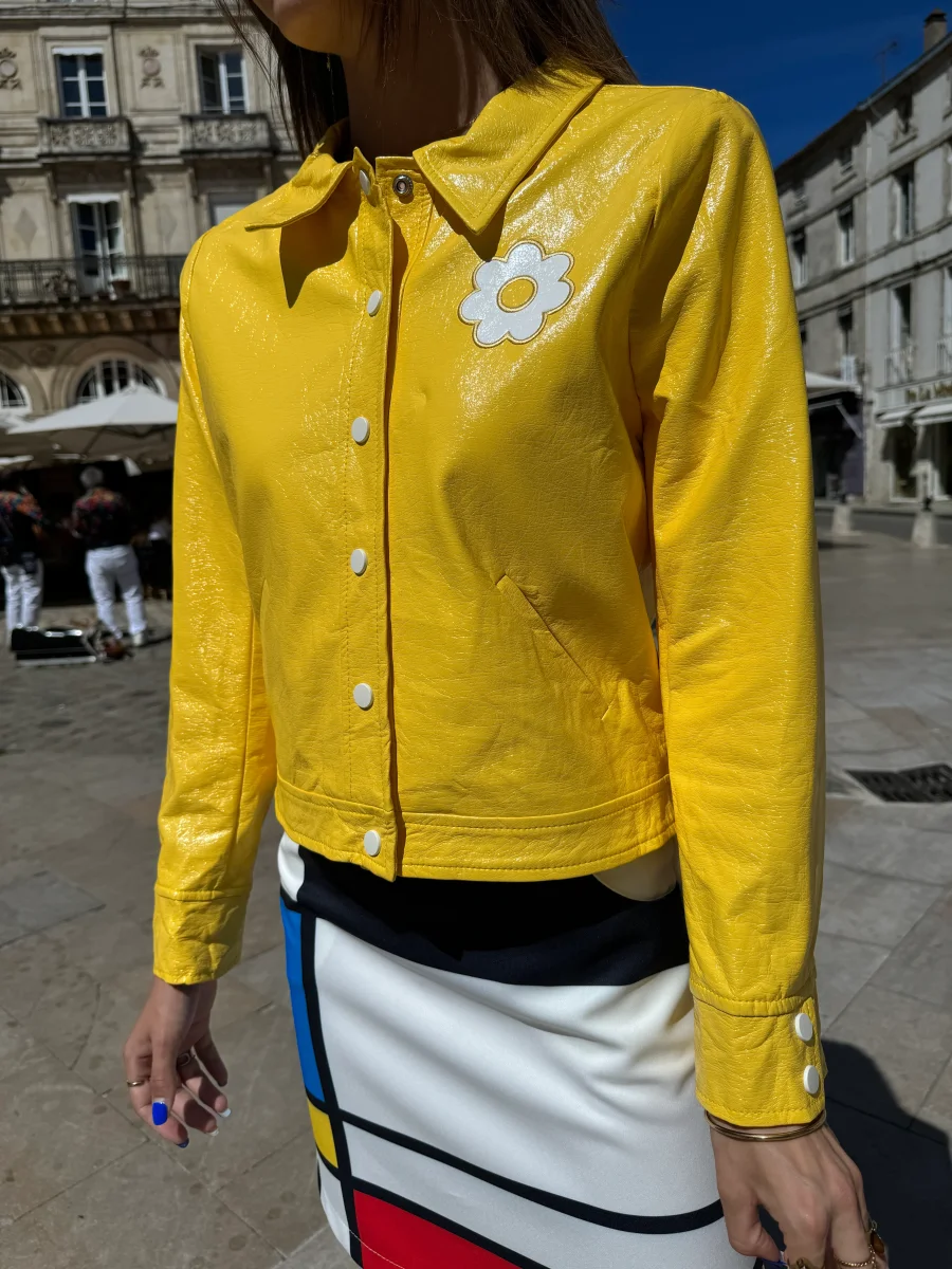 Veste vinyle citron DAISY Hippocampe – Image 7