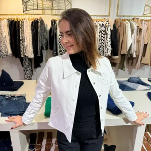Veste vinyle blanche DAISY Hippocampe