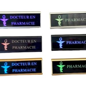 Badge led docteur en pharmacie / pharmacien