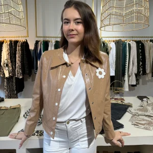 Veste vinyle beige DAISY Hippocampe