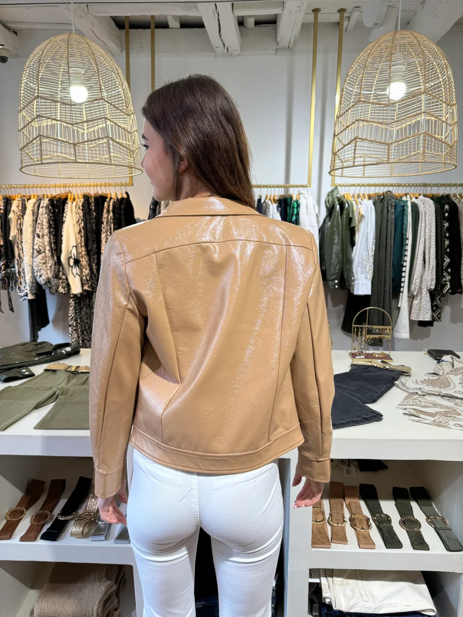Veste vinyle beige DAISY Hippocampe – Image 7