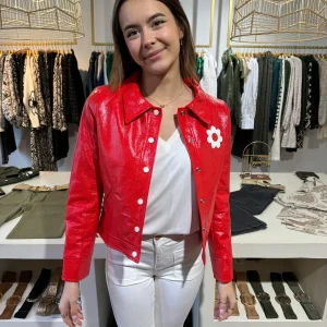 Veste vinyle rouge DAISY Hippocampe