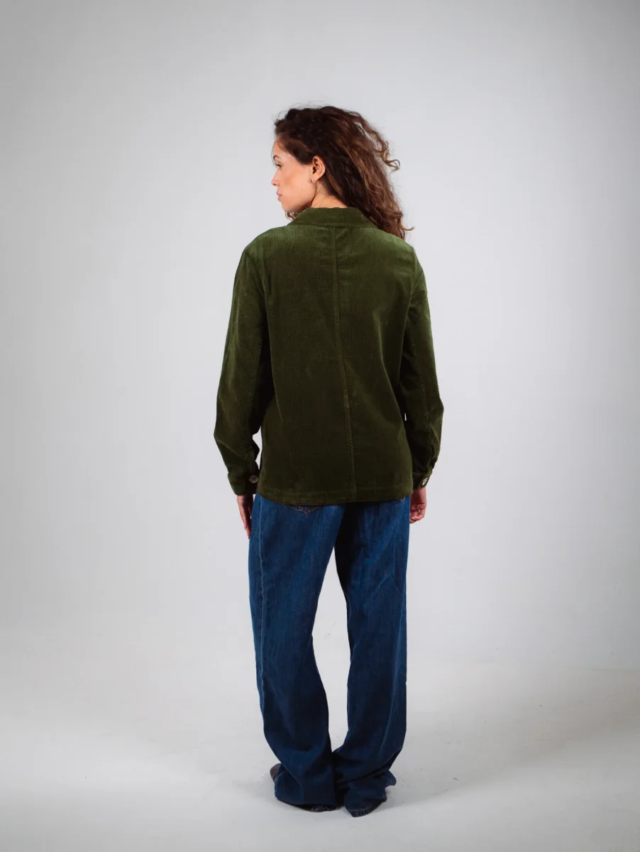 VESTE WORKER CÔTELÉ VERT OLIVE – Image 8