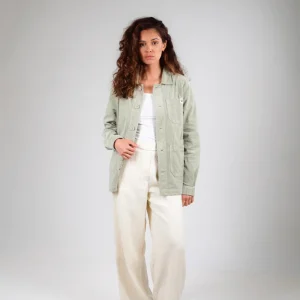 VESTE WORKER CÔTELÉ SAUGE